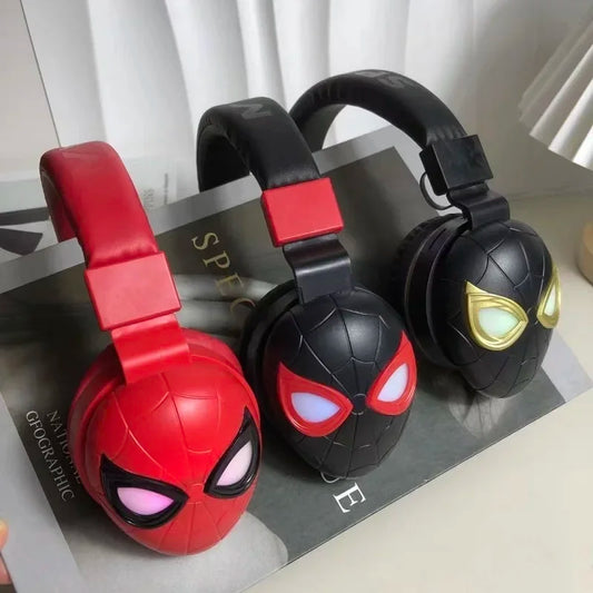 Foldable Bluetooth LED Light Spider Man Gaming Headset