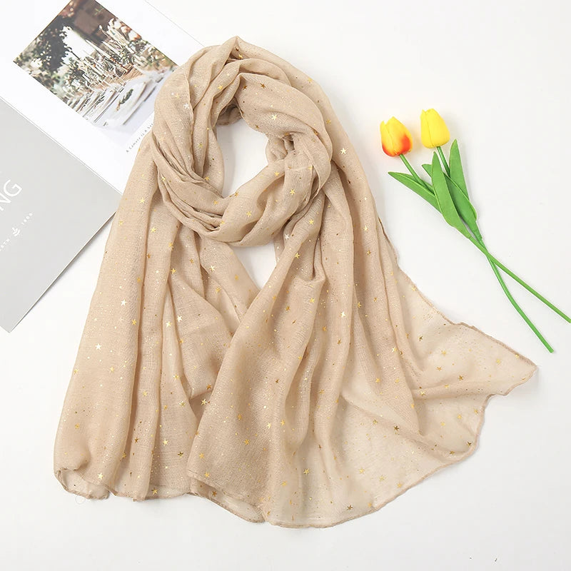 Golden Star Cotton Hijab Scarf