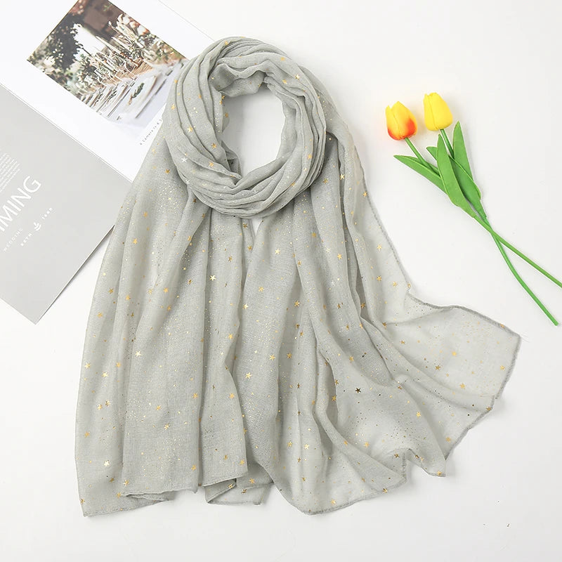 Golden Star Cotton Hijab Scarf