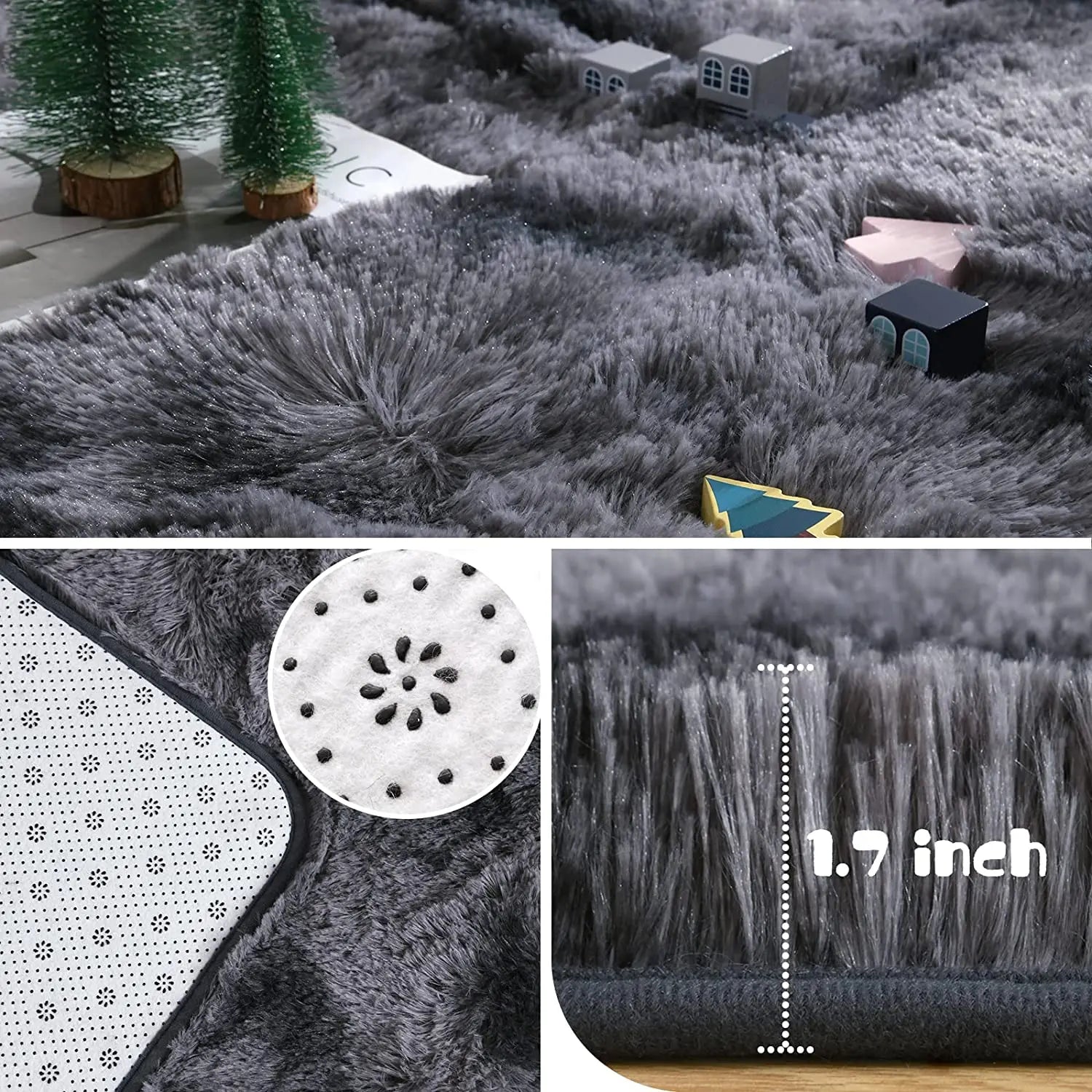 Gradient Washable Fluffy Soft Living Room Carpet