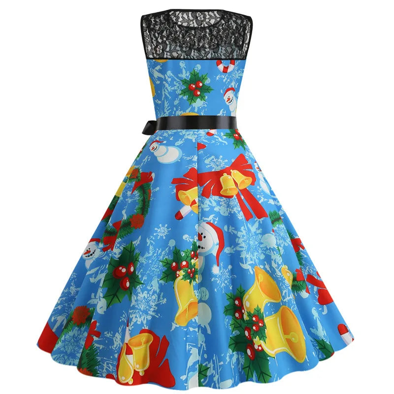 Lace Patchwork Retro Casual Dress