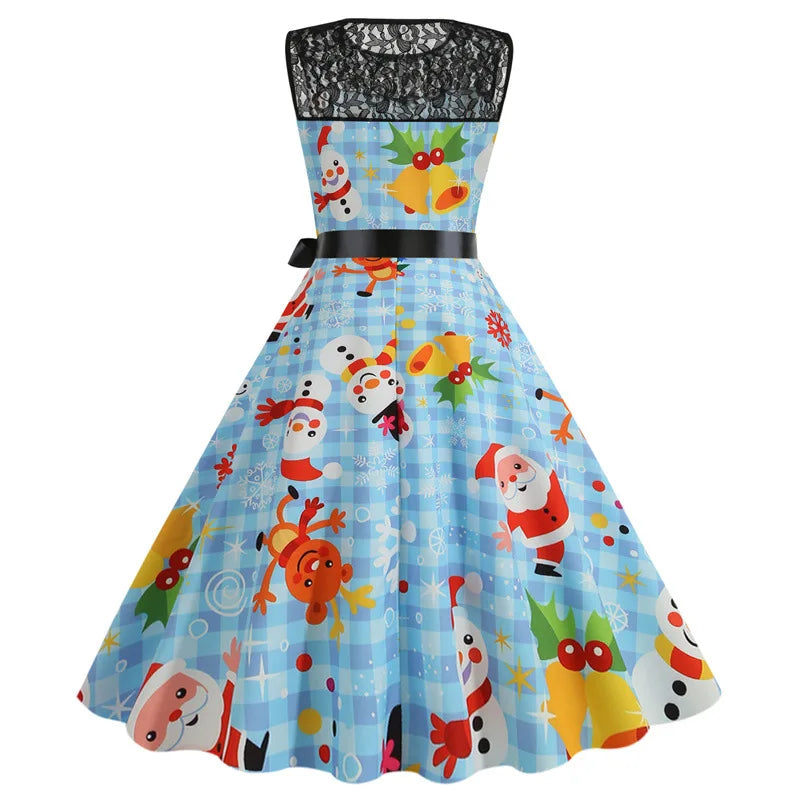 Lace Patchwork Retro Casual Dress