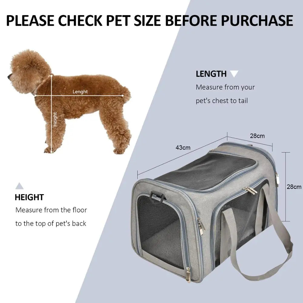 Soft-Sided Dog Carrier Backpack for Traveling Pets