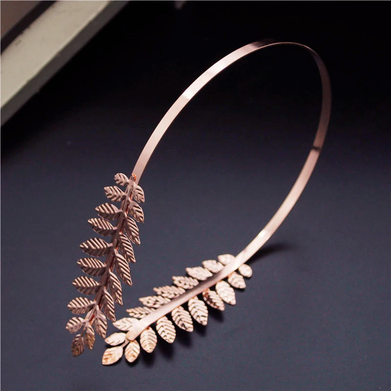 Women's Leaf Design Double Thin Wedding Headband