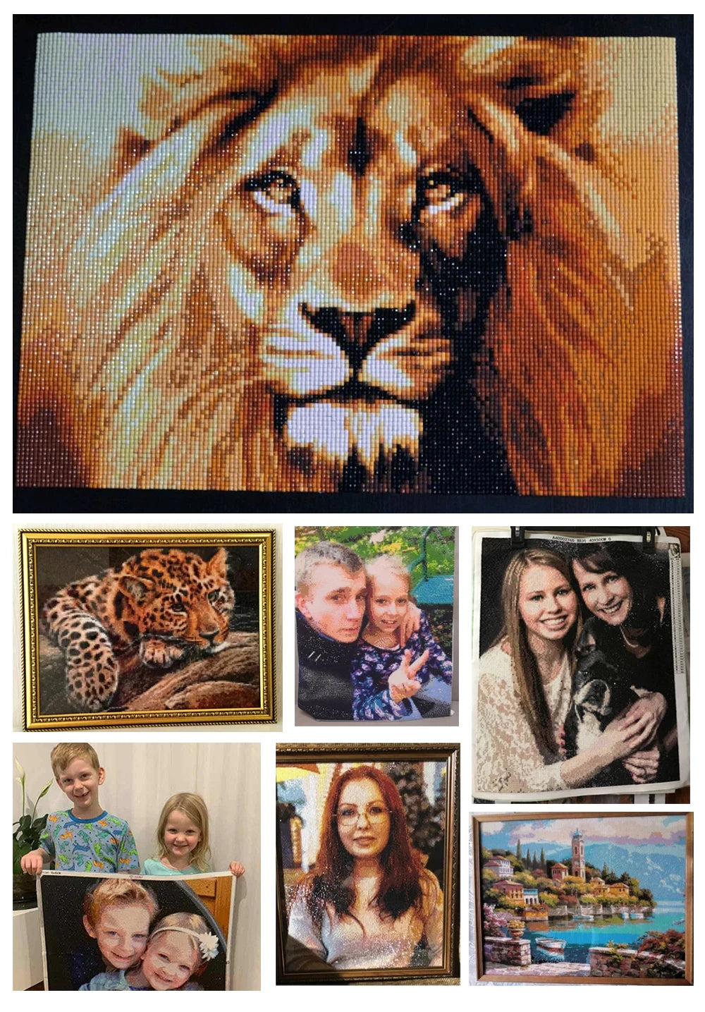 Peinture de dessin animé animal broderie diamant point de croix plante feuille