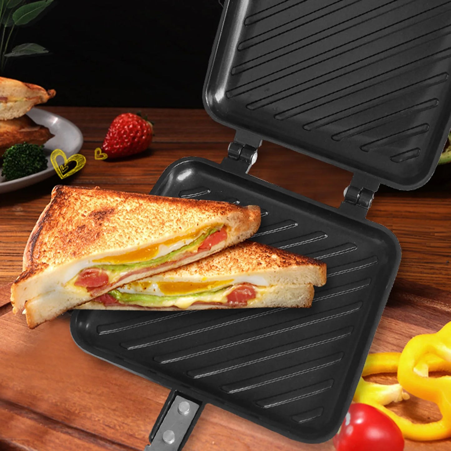 Non-Stick Waffle Sandwich Maker & Grill Toaster
