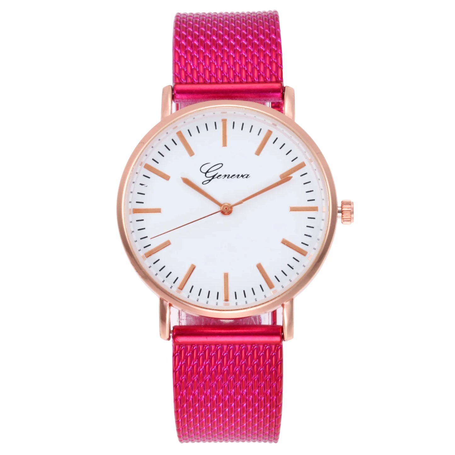 Quarz-Armbanduhr für Damen mit Silikonarmband und Zifferblatt