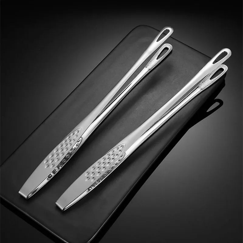 Long Handle Non-Slip Stainless Steel BBQ Tongs