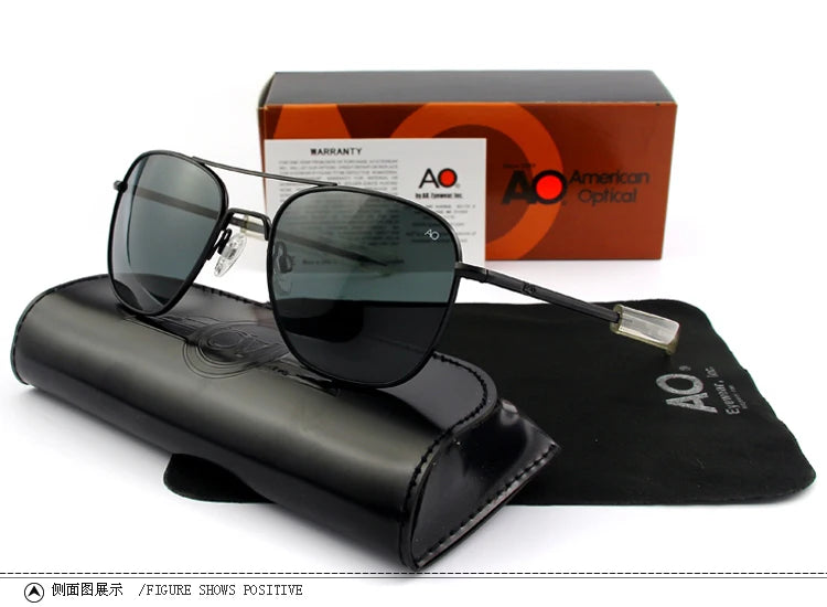 Unisex-Sonnenbrille mit quadratischen polarisierten Glaslinsen