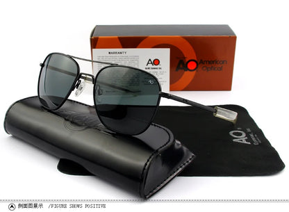 Unisex-Sonnenbrille mit quadratischen polarisierten Glaslinsen