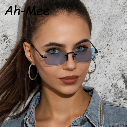 Women's Rimless Square Sunglasses