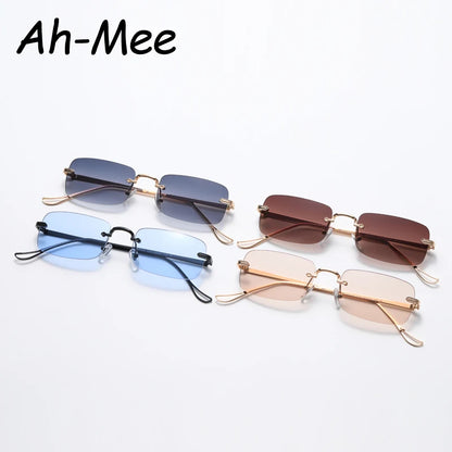 Women's Rimless Square Sunglasses