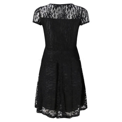 Women's Short Sleeve Floral Lace Round Neck A-line Dress