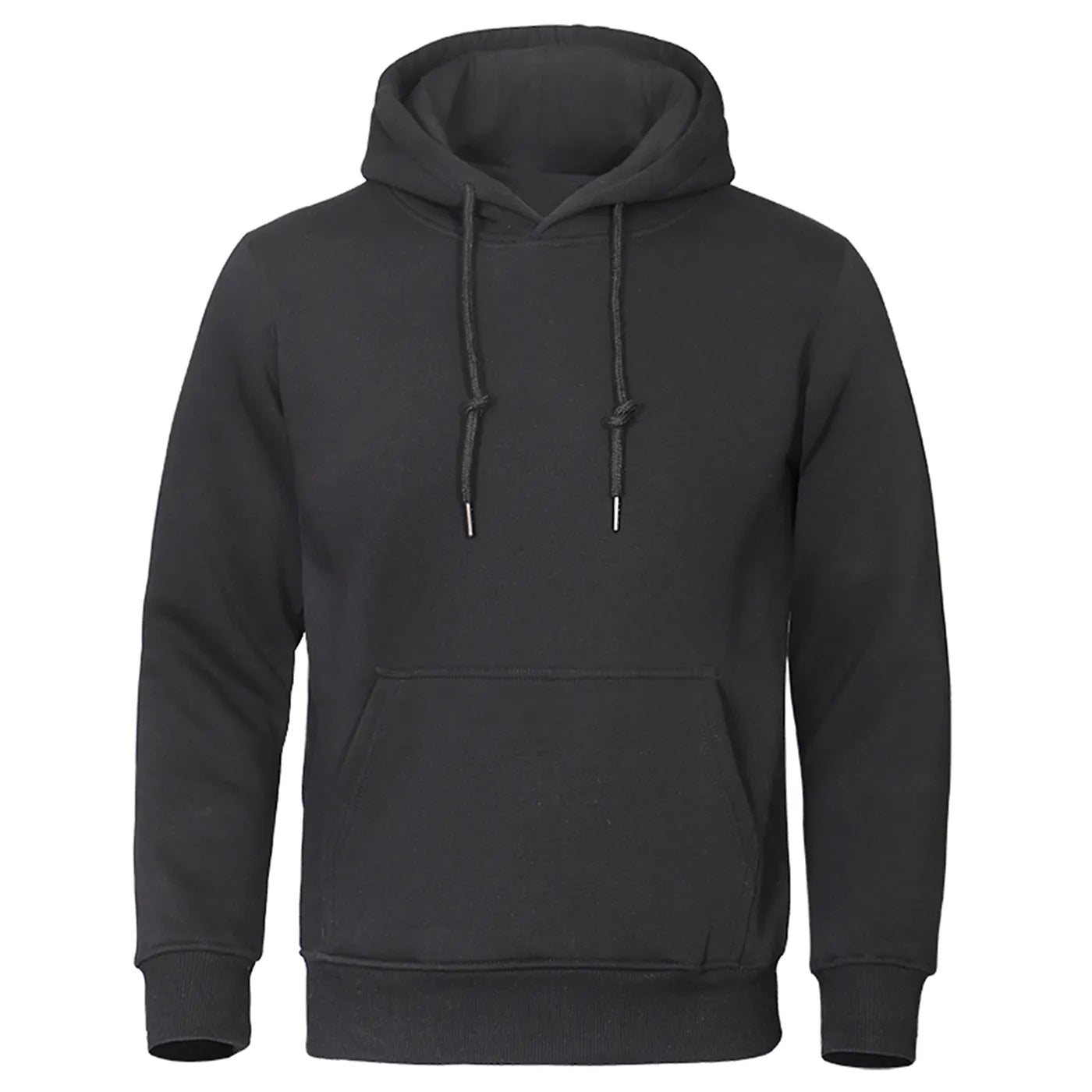 Einfarbiger Fleece-Hoodie für Herren