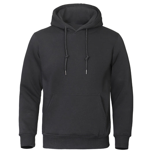 Men's Fleece Warm Streetwear Loose Long Seleve Pullovers Hoodies