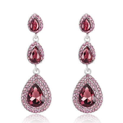 Kristallohrringe für Damen – Große Hängeohrringe für die Hochzeit 