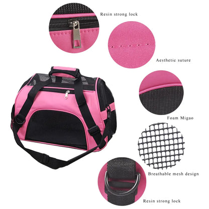 Portable Mesh Pet Carrier Bag for Travel