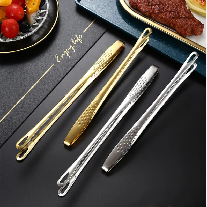 Long Handle Non-Slip Stainless Steel BBQ Tongs