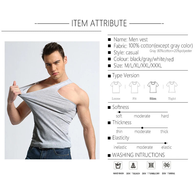 Débardeur en coton coupe slim pour hommes