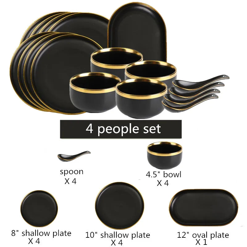 black dish set
