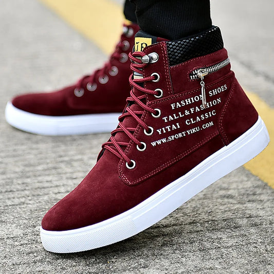 Men's High-Top Stylish Lace-Up Sneakers