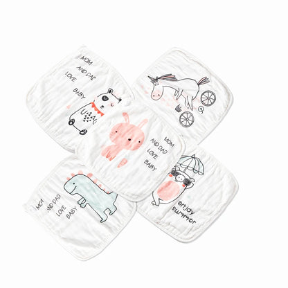 100% Cotton Muslin Baby Wipes 5-Piece Set