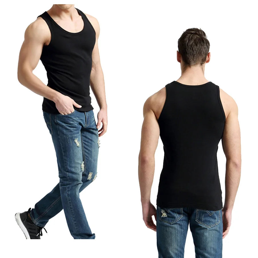 Débardeur coupe slim 100 % coton pour hommes