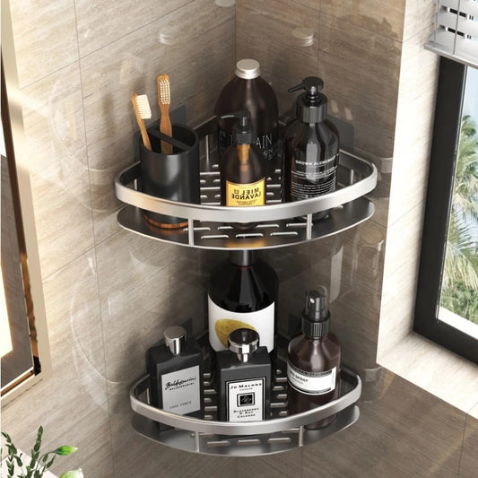 Corner Wall-Mount Bathroom Shelf