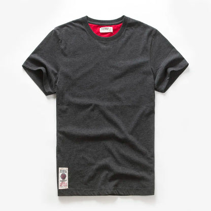 Cotton Solid Color O-neck T Shirt