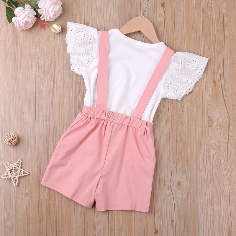 Girls Suit - Two-piece Princess Fashion Shorts Clothes