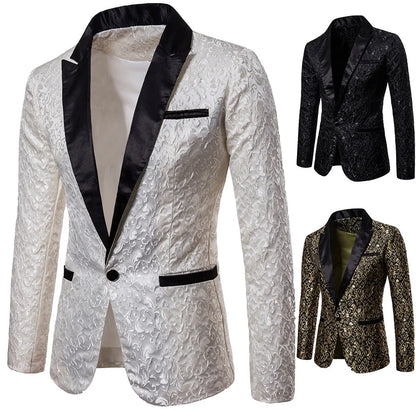 Blazer de costume floral classique pour hommes