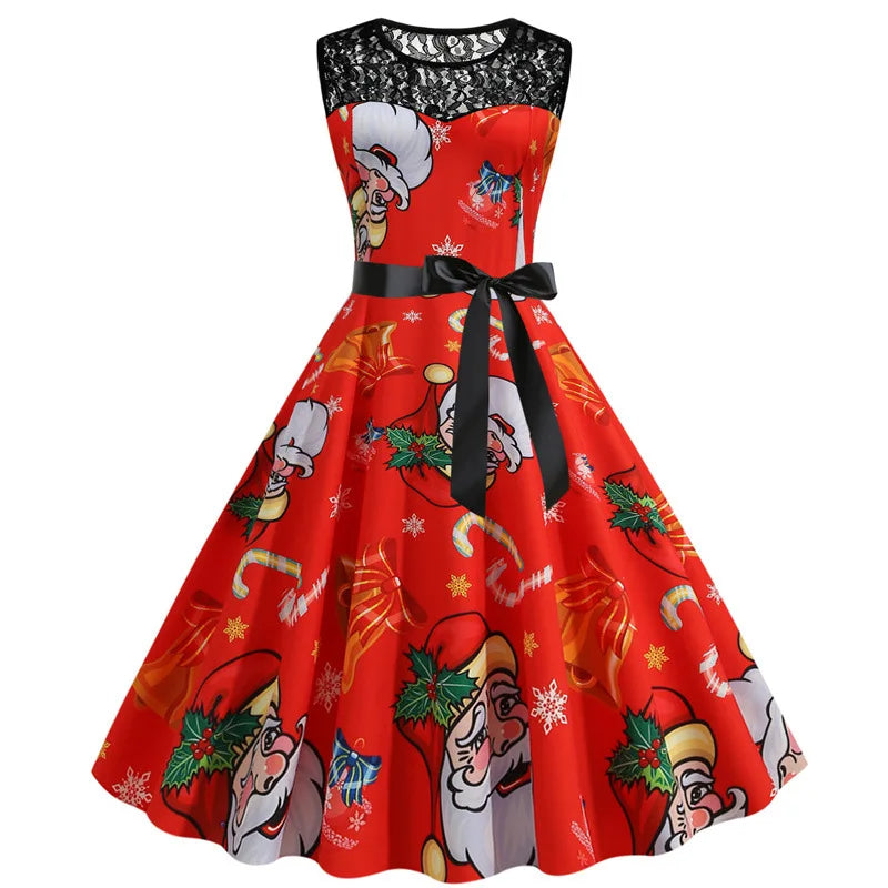 Lace Patchwork Retro Casual Dress