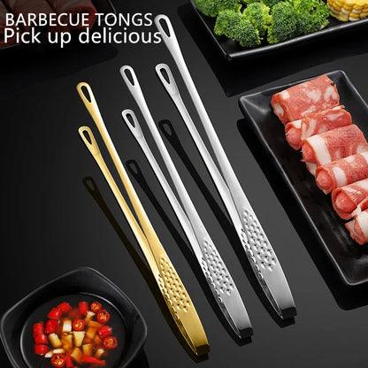 Long Handle Non-Slip Stainless Steel BBQ Tongs