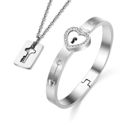 heart and key necklace