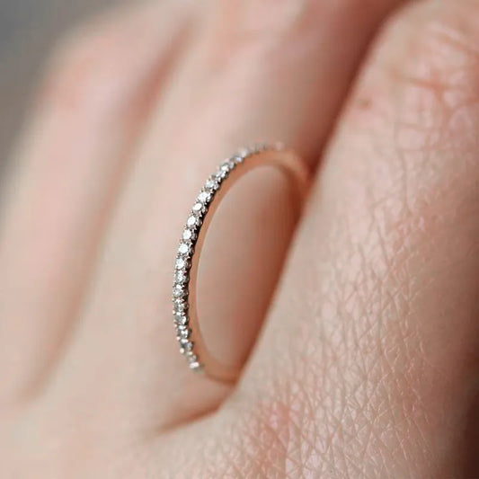 Women's Micro Pave Zircon Stackable Tiny Rings