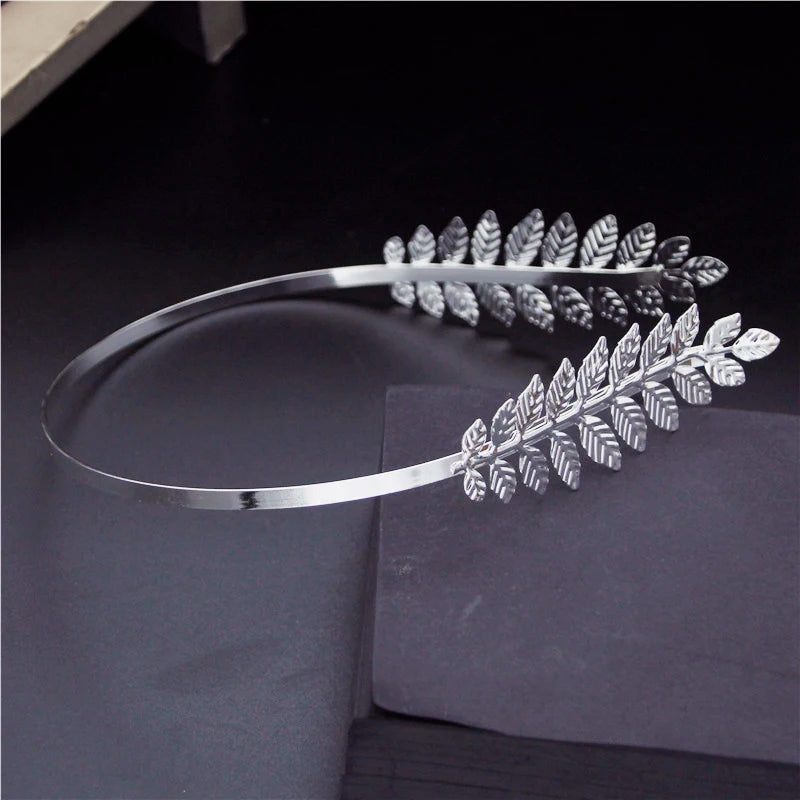 Women's Leaf Design Double Thin Wedding Headband