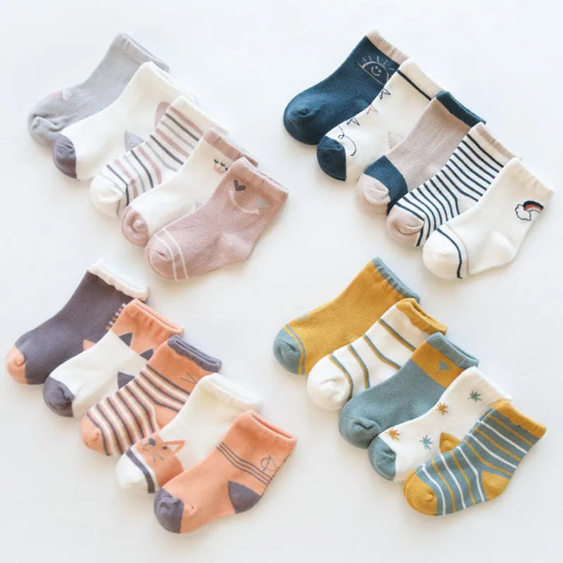 5 Paar Wintersocken aus Baumwolle für Babys