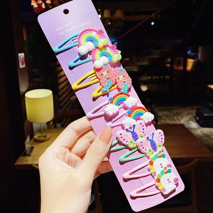 Ensemble de pinces à cheveux licorne pour filles, 10 pièces, crème glacée