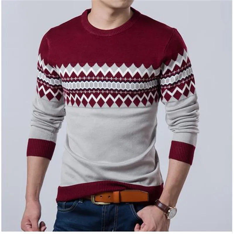 New Trendy Striped Thick Knitwear Sweater