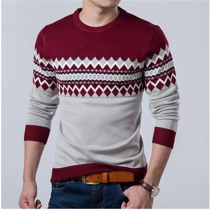 New Trendy Striped Thick Knitwear Sweater