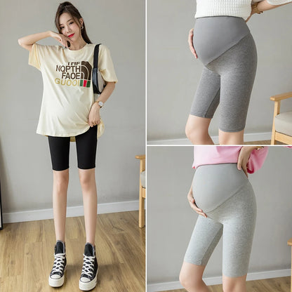 Summer Thin Cotton Maternity Half Legging