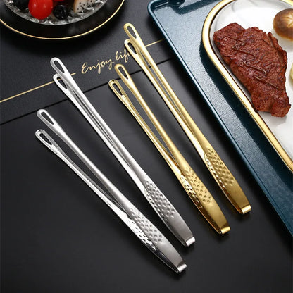 Long Handle Non-Slip Stainless Steel BBQ Tongs