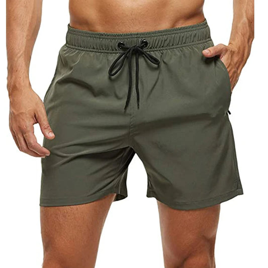 Men's Quick-Dry Beach Shorts with Zipper Pockets