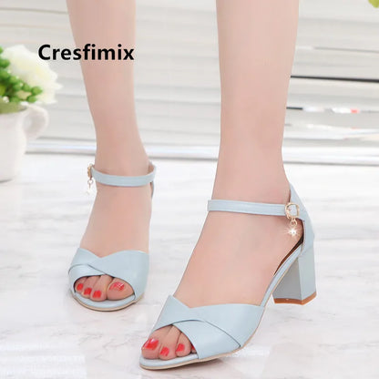 Sky Blue Peep Toe High Heel Shoes