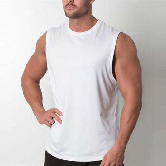 Men's Plain Sleeveless Gym Stringer Tank Top