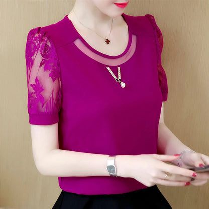 Spring/Summer Chiffon Lace Blouse