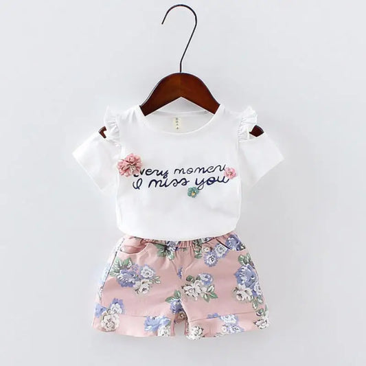 2Pcs Floral Baby Girl Outfit