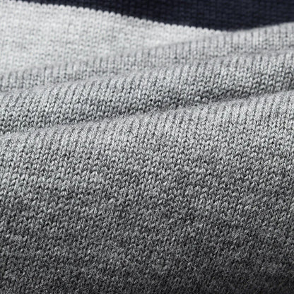 Pull classique à manches longues en tricot rayé pour hommes