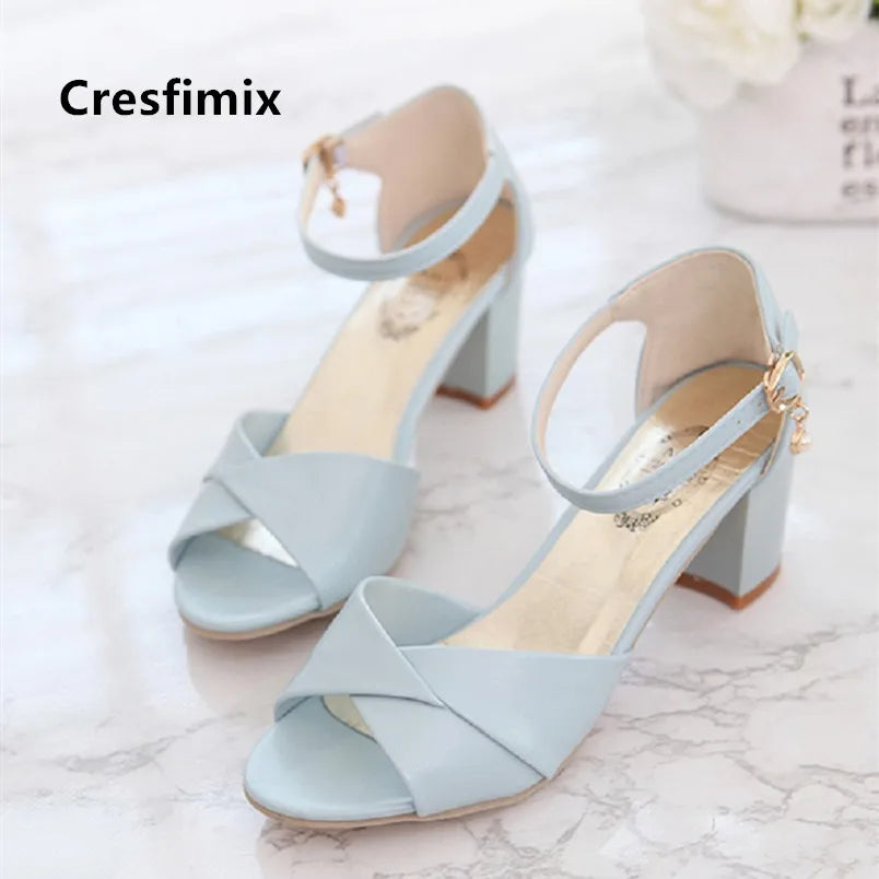 Sky Blue Peep Toe High Heel Shoes