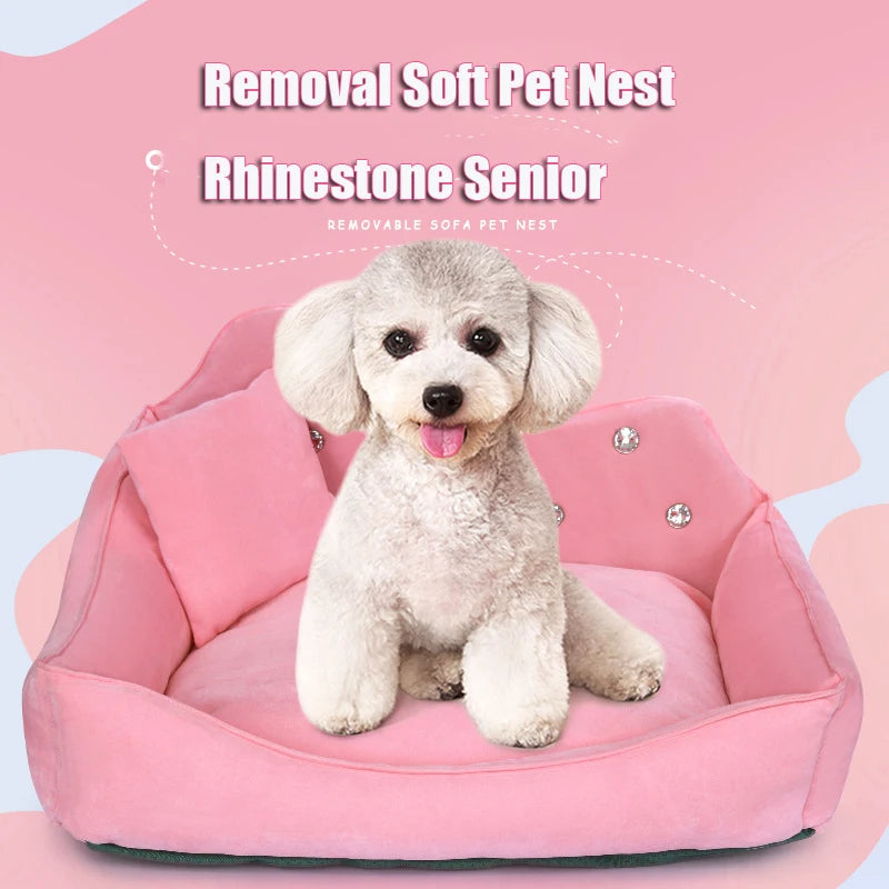 Rhinestone Pet Bed Set